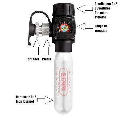 Barbieri Embout Gonfleur Vélo Cartouche CO2 Avec Manomètre 4 Barbieri Embout Gonfleur Vélo Cartouche CO2 Avec Manomètre – Image 2